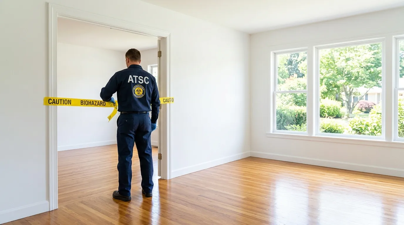 Certified biohazard cleanup crew performing Trauma Scene Cleanup in Kenosha